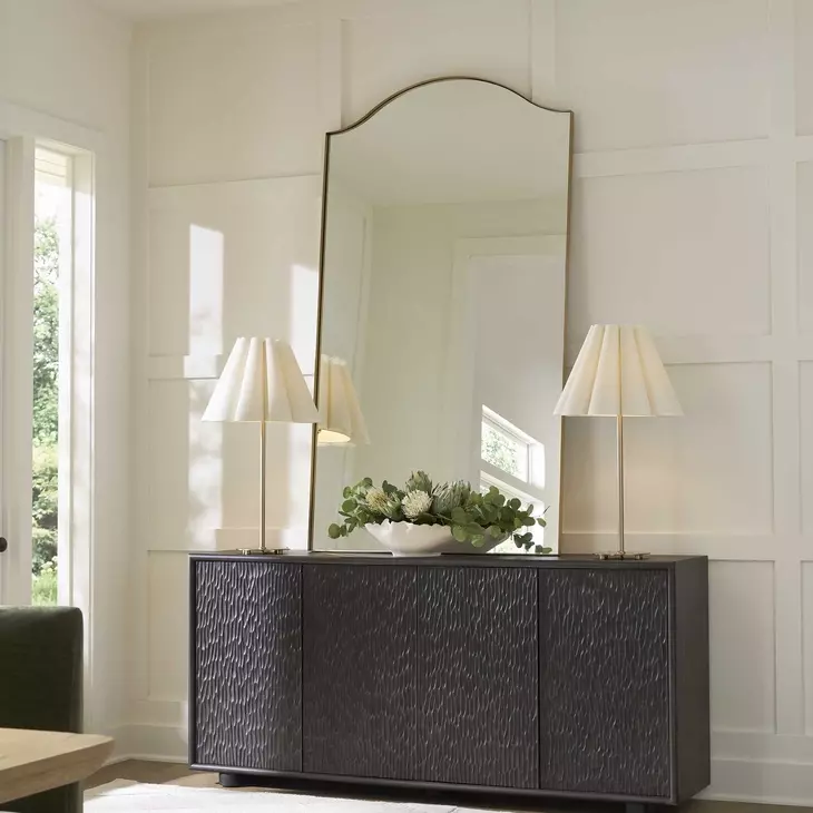 Mallorca Brushed Brass Arched Wall Mirror