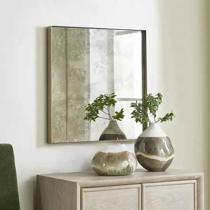 Alden Brushed Brass Square Wall Mirror