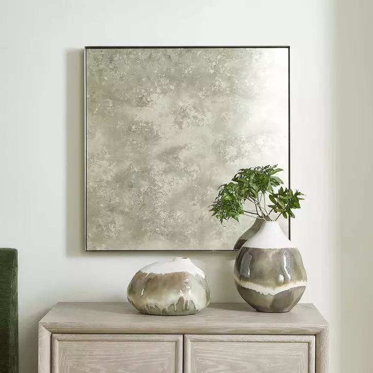 Alden Brushed Brass Square Wall Mirror