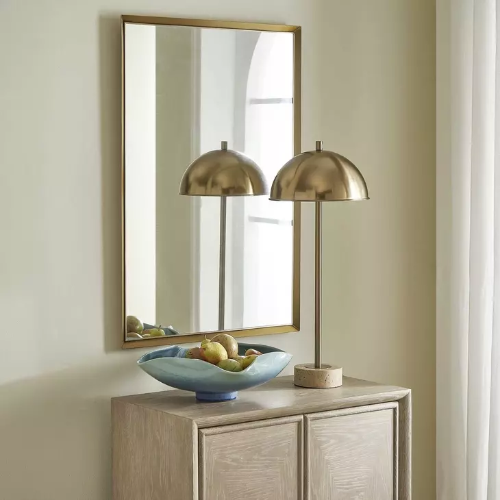 Riverton Brushed Brass Rectangular Wall Mirror