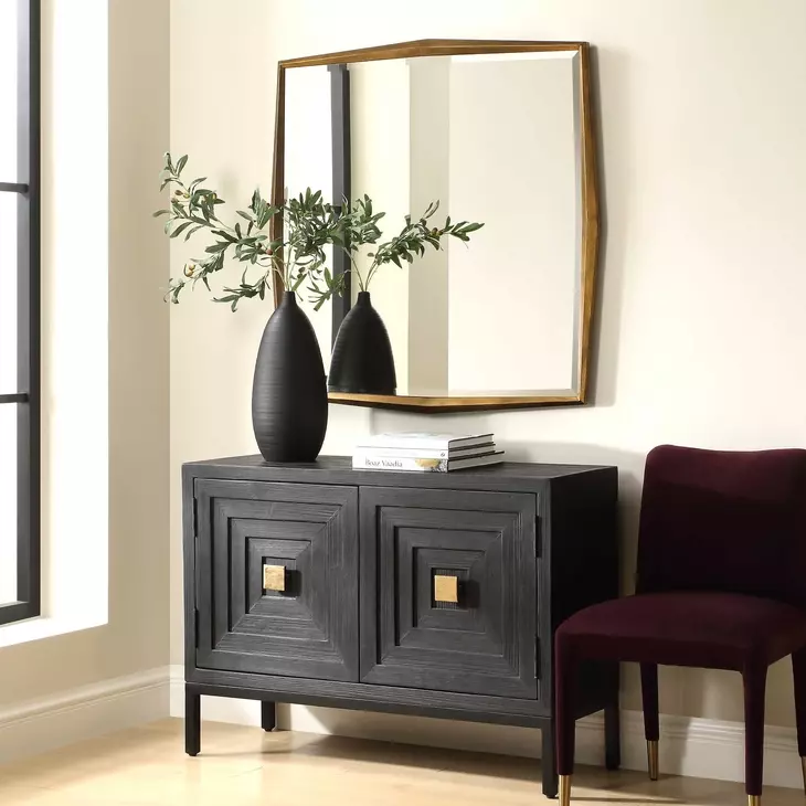 Belmont Antique Gold Square Wall Mirror