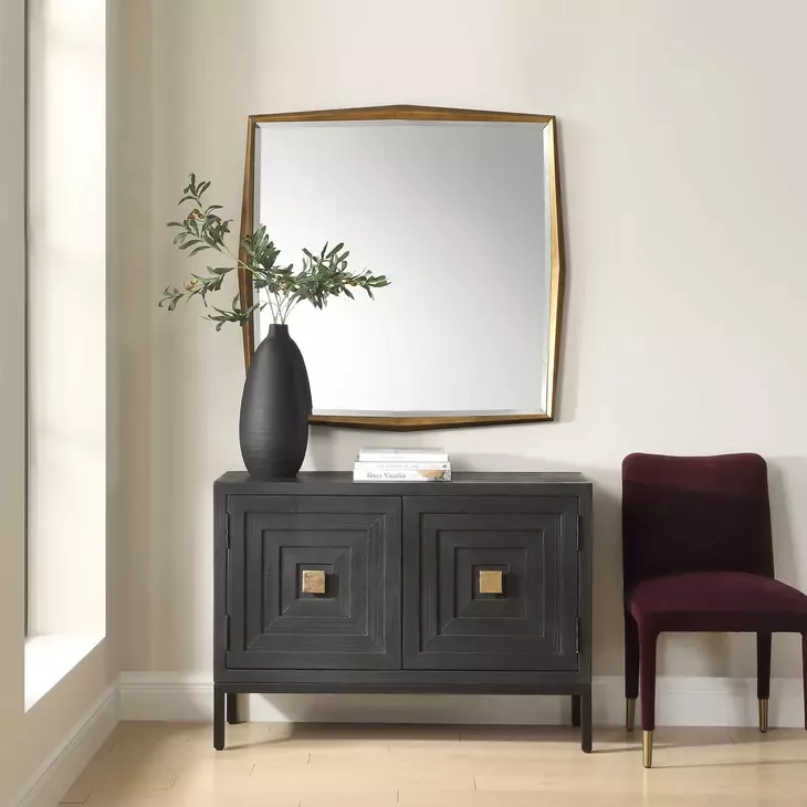 Belmont Antique Gold Square Wall Mirror