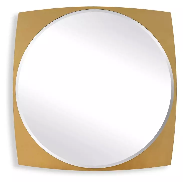 Grafton Antique Brass Round Wall Mirror