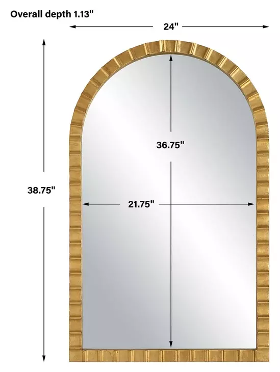 Oakley Metallic Gold Arched Wall Mirror