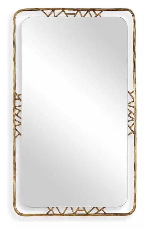 Monterey Antiqued Gold Rectangular Wall Mirror