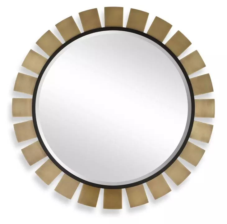 Fairmont Antique Brass Round 45" Wall Mirror