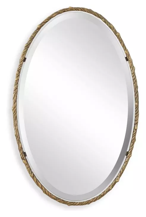 Kingsley Antique Gold Oval Wall Mirror