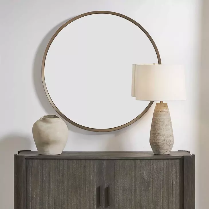 Somerset Bronze Round Wall Mirror
