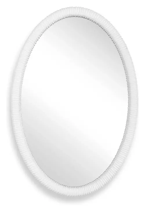 Arlington Matte White Oval Wall Mirror