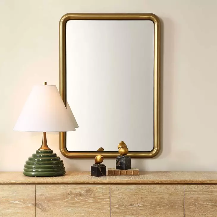 Somerset Antique Brass Rectangular Wall Mirror