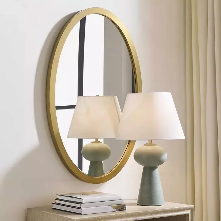 Belmont Antique Brass Oval Wall Mirror