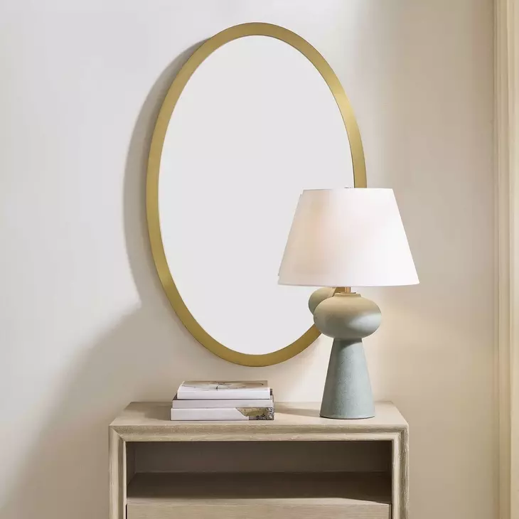 Belmont Antique Brass Oval Wall Mirror