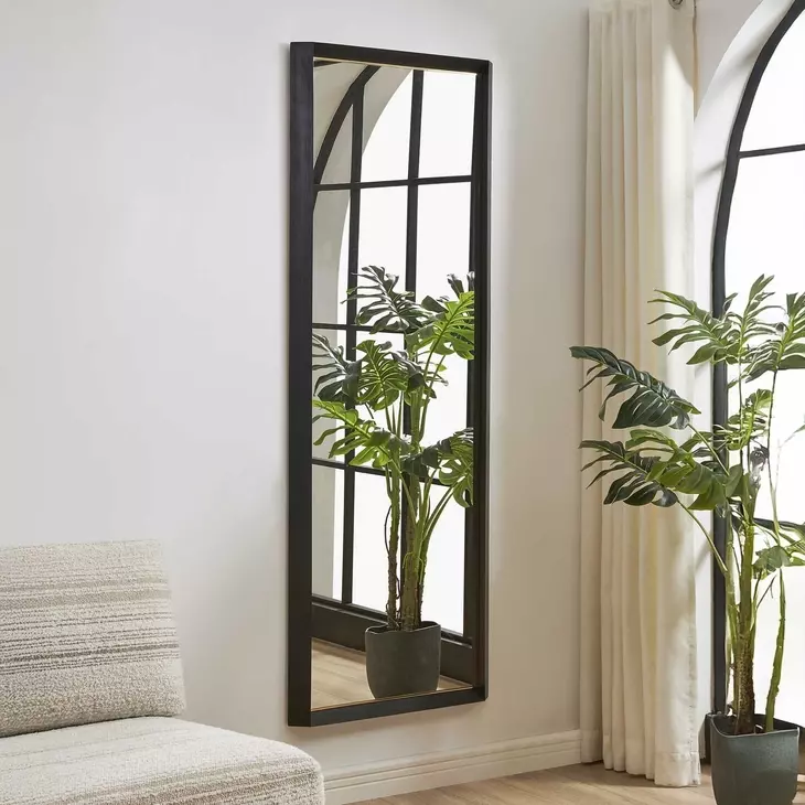 Carlisle Black and Gold Rectangular Tall Wall Mirror