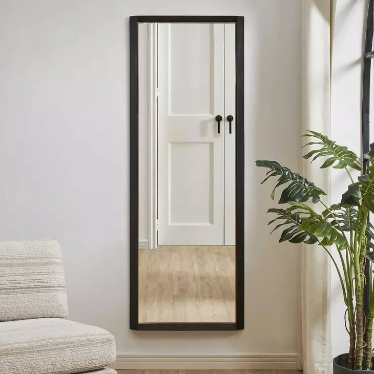 Carlisle Black and Gold Rectangular Tall Wall Mirror