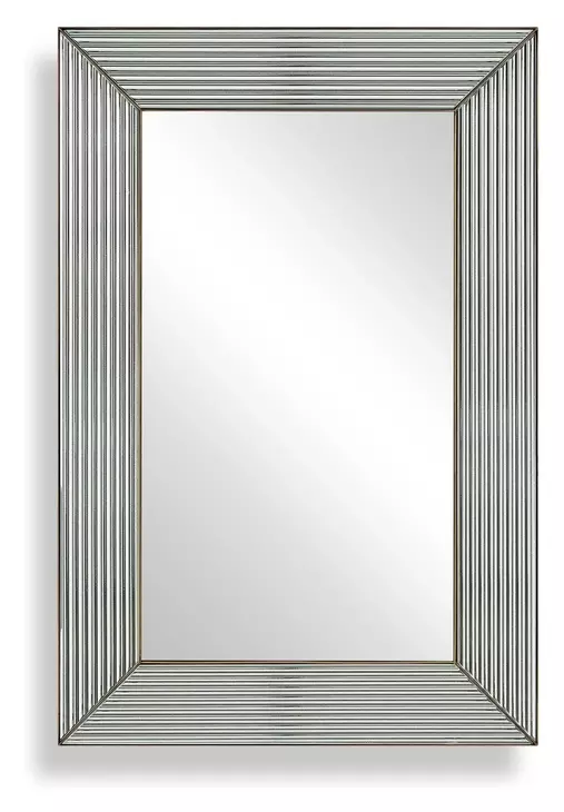 Hamilton Silver and Antique Brass Rectangular Wall Mirror