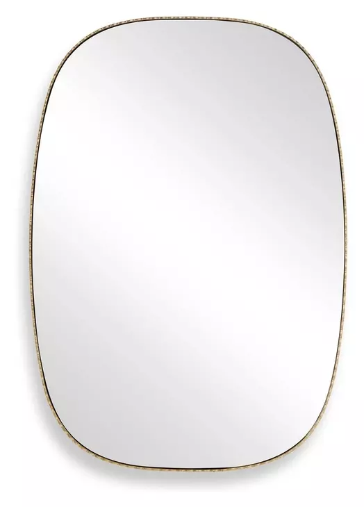 Kingsley Distressed Antique Gold Oval Wall Mirror