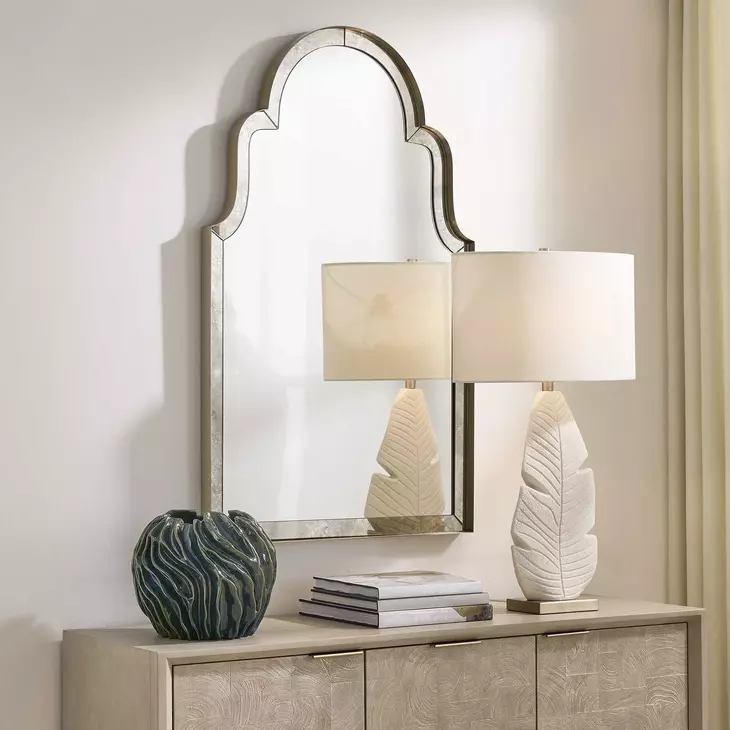 Brayden Antique Brass Arched Wall Mirror