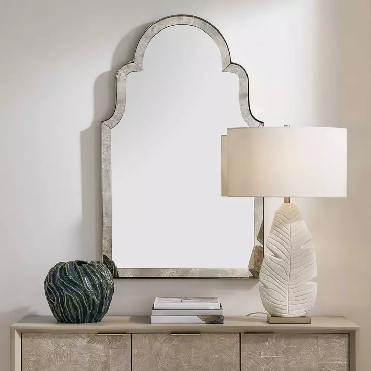 Brayden Antique Brass Arched Wall Mirror