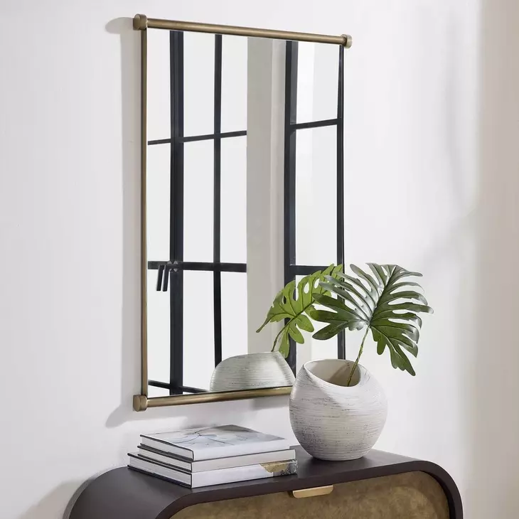 Monterey Antique Brass Rectangular Wall Mirror