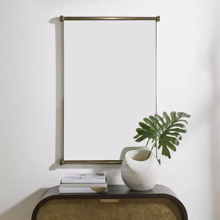 Monterey Antique Brass Rectangular Wall Mirror