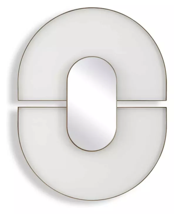 Oakley Antique Gold and White Oval Wall Mirror