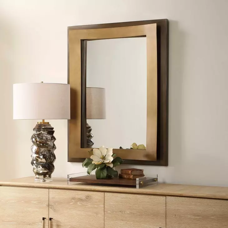 Prescott Golden Bronze Rectangular Wall Mirror