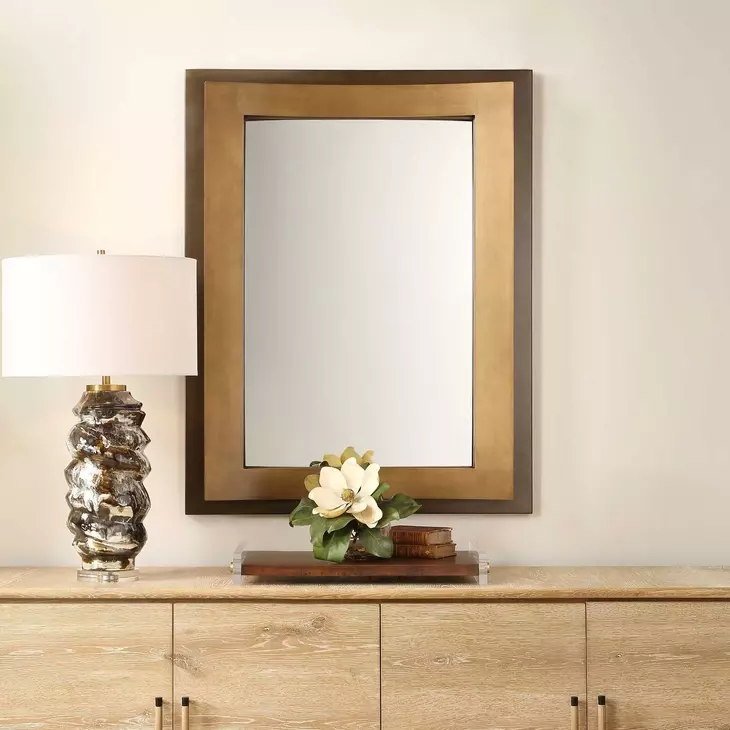 Prescott Golden Bronze Rectangular Wall Mirror