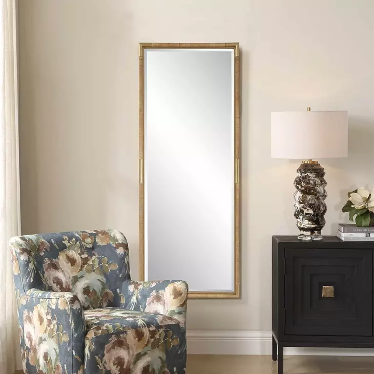 Riverton Antique Gold Rectangular Tall Wall Mirror