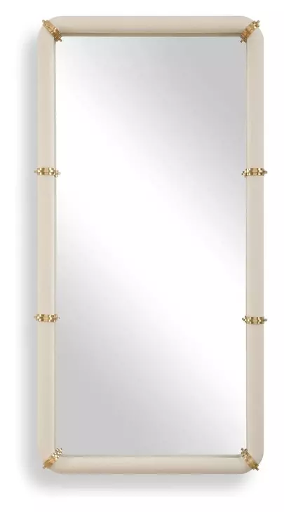 Monterey White and Gold Rectangular Wall Mirror