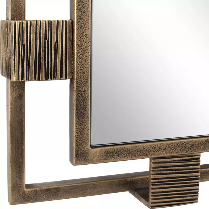 Grafton Antique Gold Rectangular Wall Mirror