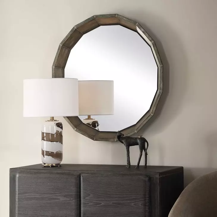 Arlington Bronze Round Wall Mirror