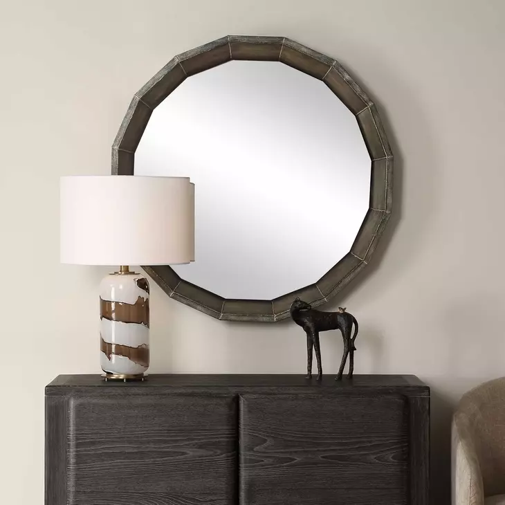 Arlington Bronze Round Wall Mirror