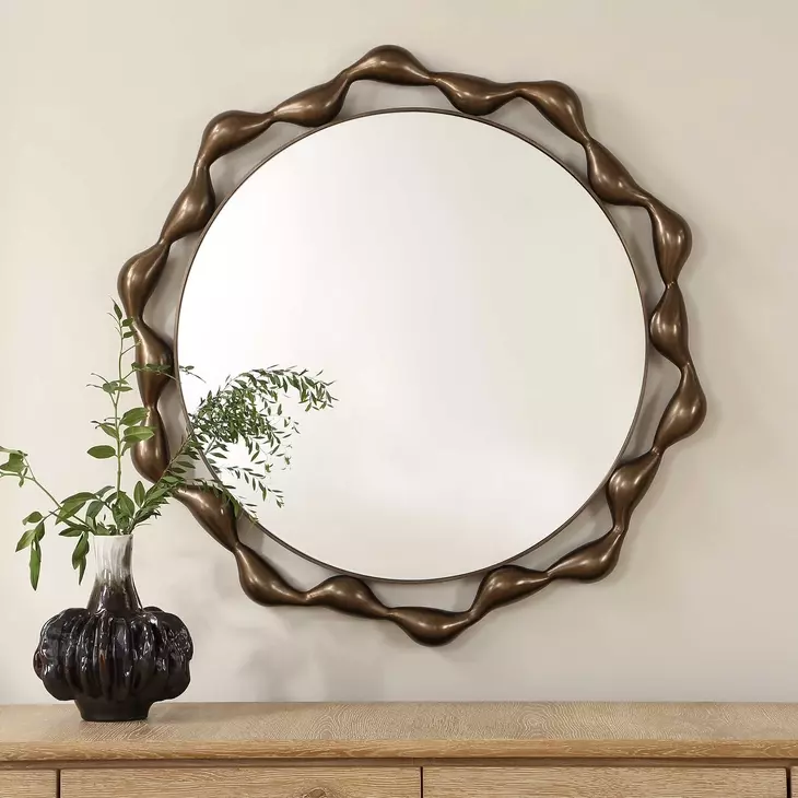 Fairmont Warm Bronze Round Wall Mirror