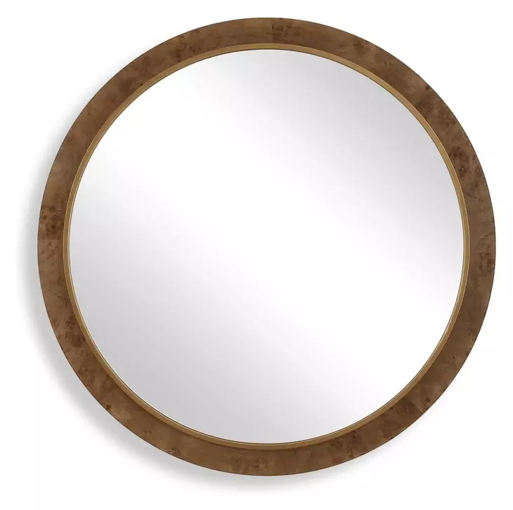 Monterey Antique Gold Round Wall Mirror