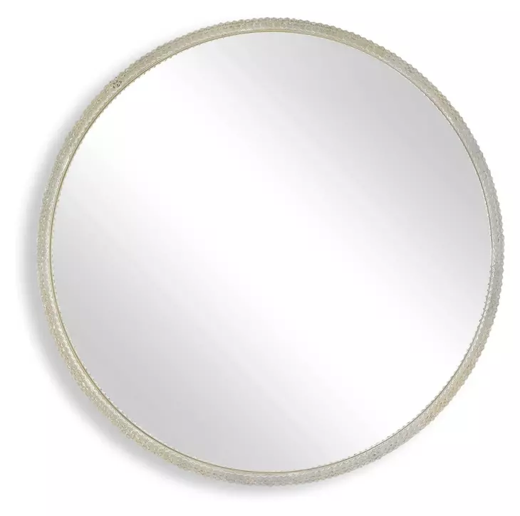 Oakley Warm Champagne Round Wall Mirror
