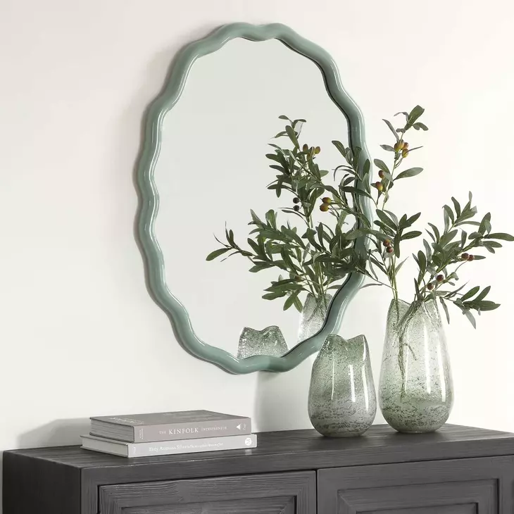 Langston Egg Blue Oval Wall Mirror