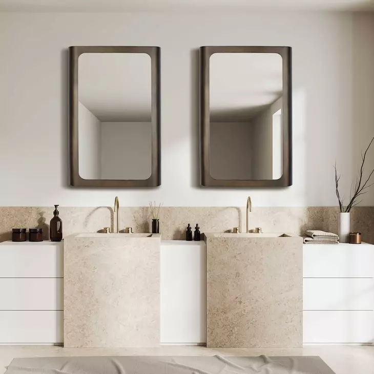 Kingsley Dark Golden Bronze Rectangular Wall Mirror