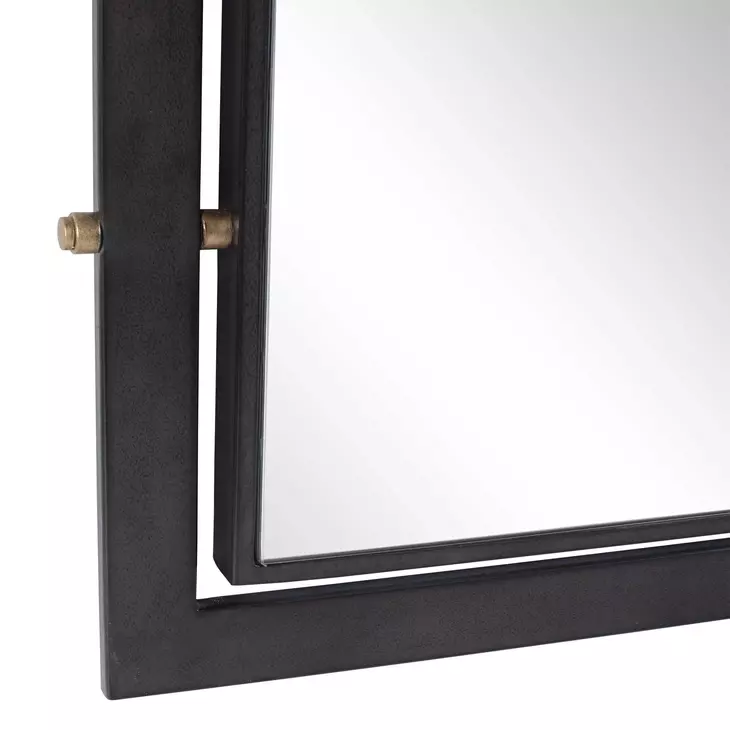 Hamilton Dark Bronze and Antique Brass Rectangular Tall Wall Mirror