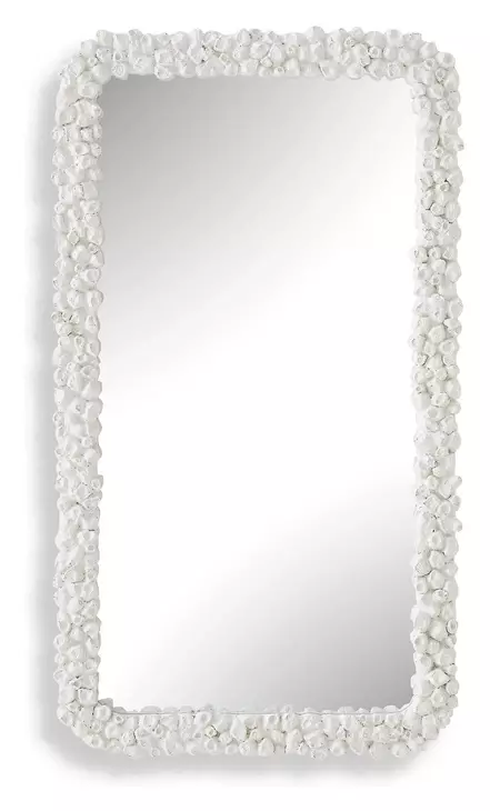 Oakley Warm White Rectangular White Wall Mirror