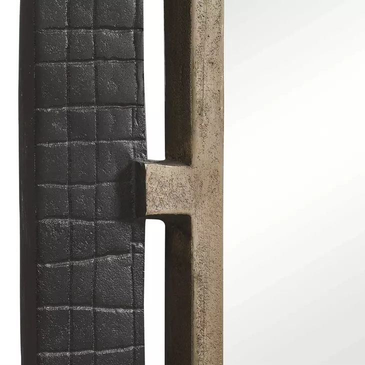 Somerset Dark Bronze and Antique Brass Rectangular Wall Mirror