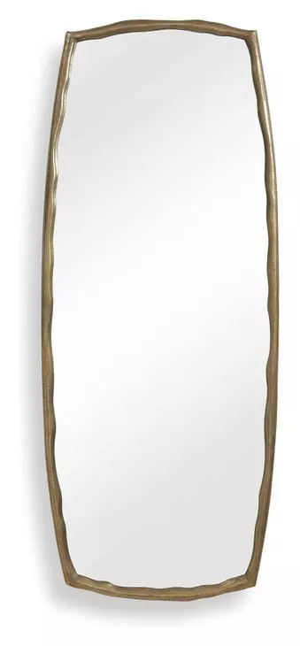 Alden Antique Brass Rectangular Tall Wall Mirror