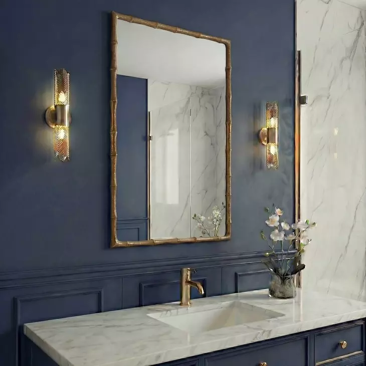 Arlington Antique Brass Rectangular Wall Mirror