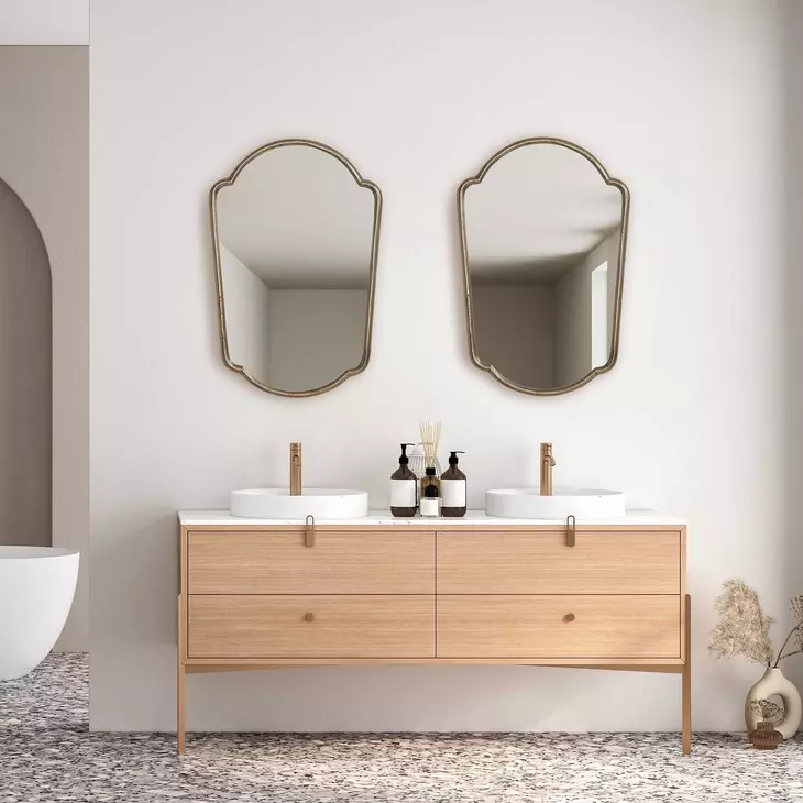 Grafton Antique Brass Free Form Wall Mirror