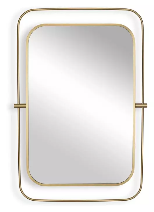 Alden Antique Brass Rectangular Wall Mirror