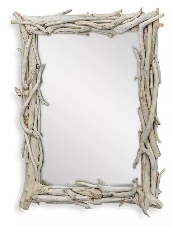 Langston Light Bleached Rectangular Reflection Wall Mirror