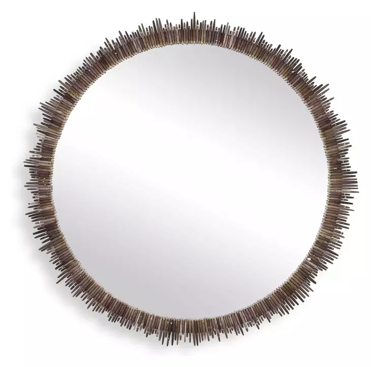 Arlington Brown and Green Round Wall Mirror