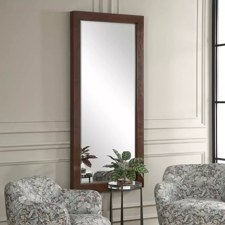 Durant Antique Dark Bronze Rectangular Tall Wall Mirror