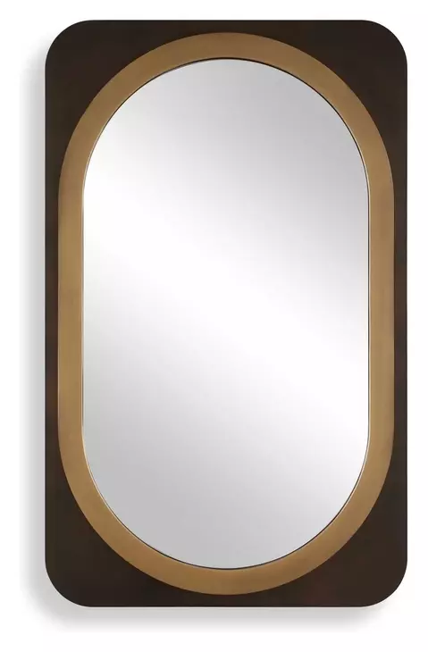 Fairmont Dark Bronze and Gold Oval Wall Mirror