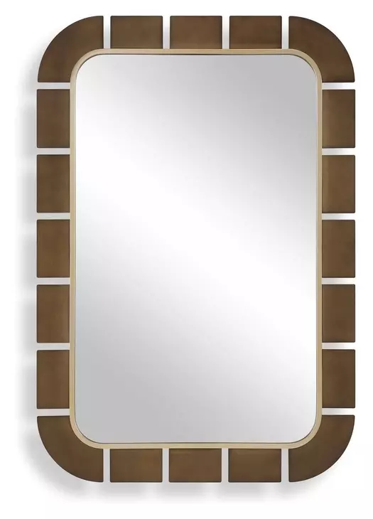 Grafton Dark Bronze and Antique Gold Rectangular Wall Mirror