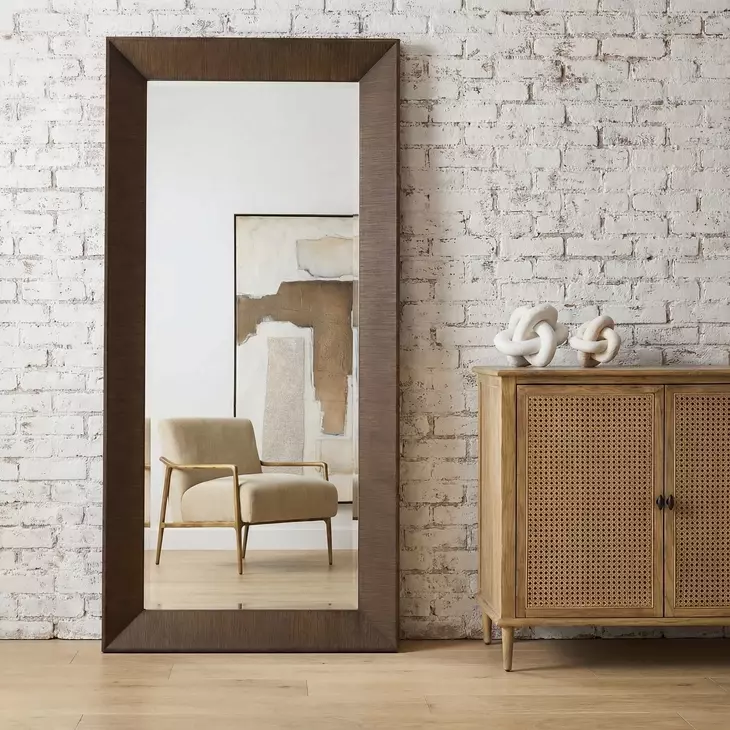 Langston Brown Rectangular Tall Floor Mirror